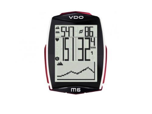 Велокомпьютер VDO M6,1WL 4-30060, многоф-ый беспр. подсв, темпер, пульс+кад. черн(Герм)