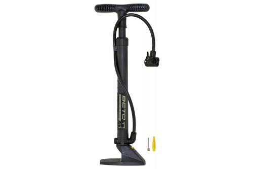 Насос напольный пласт. BETO, 5-470319, 11бар/160PSI универс. гол-ка на шланге, игла, черный