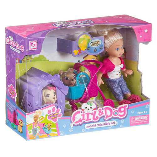 Набор игровой Cute Girl с куколкой, прогулка с дом. питомцами, K899-24