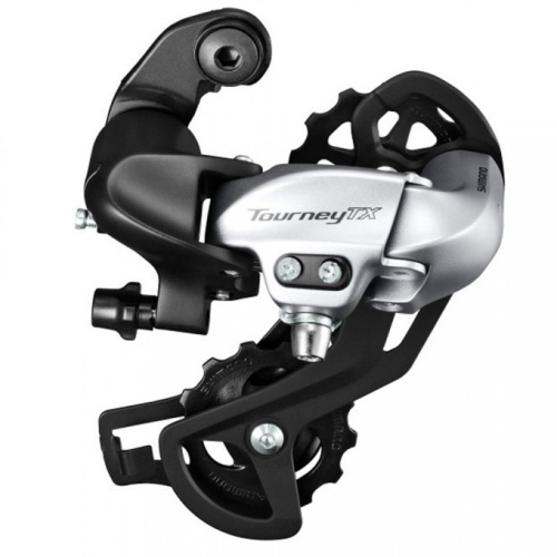 Переключатель задний Shimano Tourney TX800, 7/8ск., крепл. на петух, серебр.