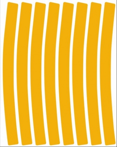 Наклейки световозвращающие на обод (2 шт), 100х85 мм, желтый /Китай/