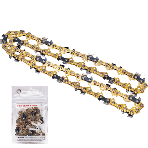 Цепь пильная NUZEN (золотая) 35 см, 14", 3/8"LP, full chisel, 1,3 мм, 50 звеньев, 91LPX050, для бензопил MS180-MS210-MS230-MS250, блистер