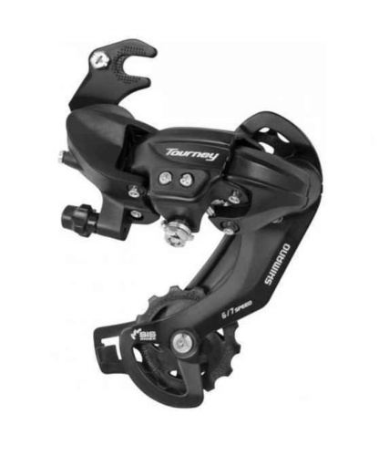 Переключатель задний, SHIMANO, TOURNEY, RD-TY300, 6/7 ск, под петух, черный