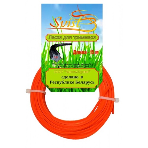 Леска для триммера сечение звезда диаметр 3,0  катушка 15м., ЛТЗ-030015  SVIST