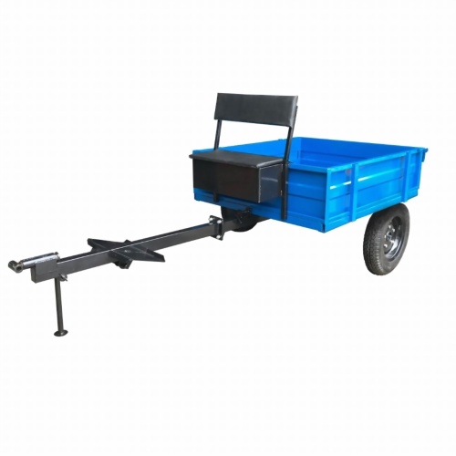 Телега ТПМ 1-171, узкое сидение, вещевой ящик, 300 кг, кузов-самосвал, разъемная прямая рама с водилом, без тормоза ,колеса 4.00-10, 2490х1280х1005