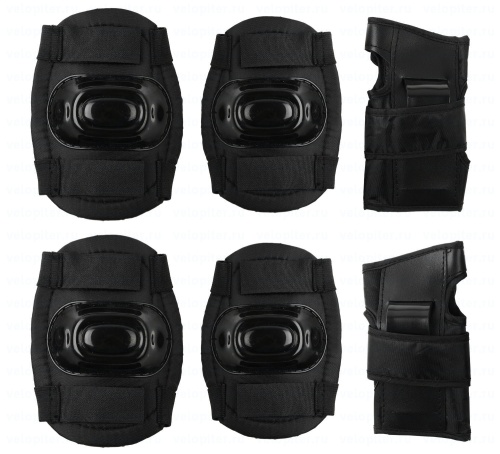 Защита детская VENTURA 5-659810, локоть+голень+запястье  пластик/неопрен черная (25)
