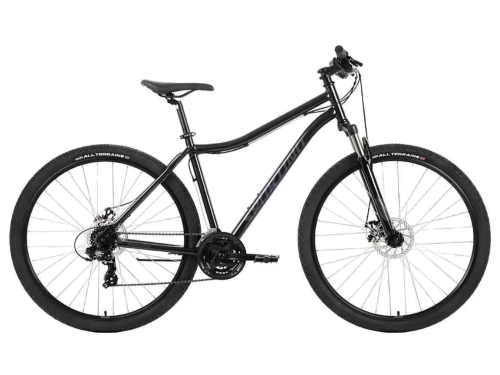 Велосипед FORWARD SPORTING 29 2.1 D (29" 21 ск. рост. 19") 2023, черный/темно-серый