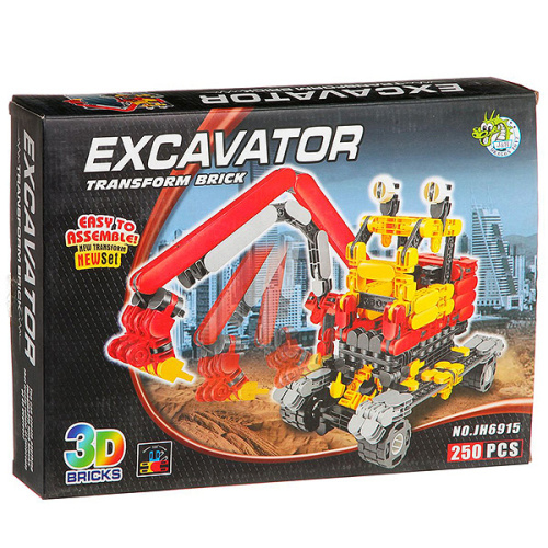 Конструктор Страйп Экскаватор 250 деталей JH6915