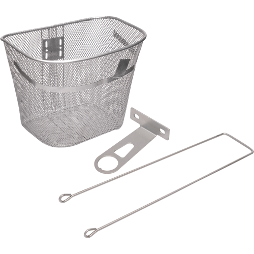 Корзина (001) передняя, сетка,большая, цвет темно-серый, компл. креплений + ус, для 26"-28" велосипедов (упак 25)