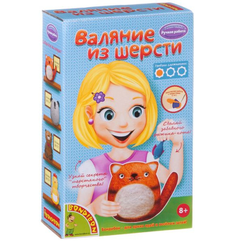 Валяние из шерсти. Котейка - набор для творчества Bondibon