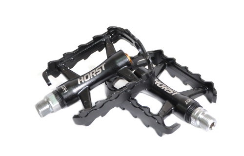 Педали HORST H07, 00-170827, алюм. ось Cr-Mo, с 1 герм. промподш., черные