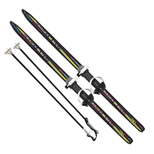 Лыжи пластиковые SKI RACE с палками 140/105 подростковые