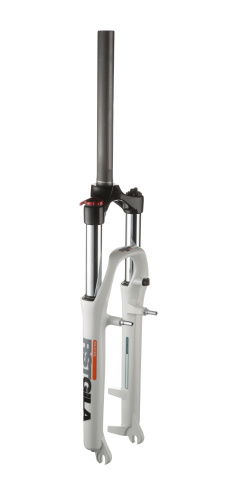 Вилка аморт. 1-0038 26"х28,6 шток 260мм пруж.-масл. рег. гидр. блок. 100мм V+D белая RST GILA TNL