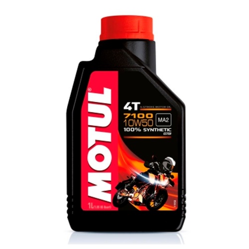 Масло Motul 7100 10W50 4T моторное, 100% синтет для  4Т  двигателей мотоциклов, 1 литр, 104097