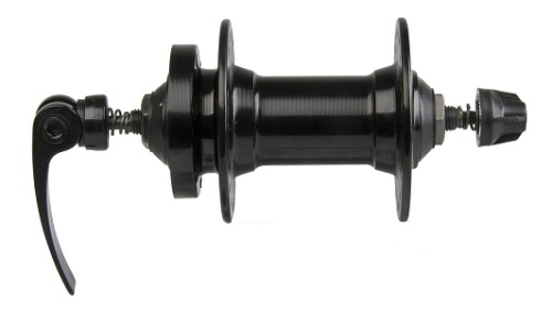 Втулка передняя, 00-170038, алюм. 32отв. с эксц., 2 промподшип., под диск, 100мм, черная