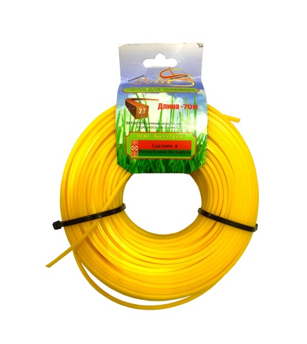Леска для триммера сечение квадрат диаметр 2,7 бобина 70 м., ЛТК-027070  SVIST