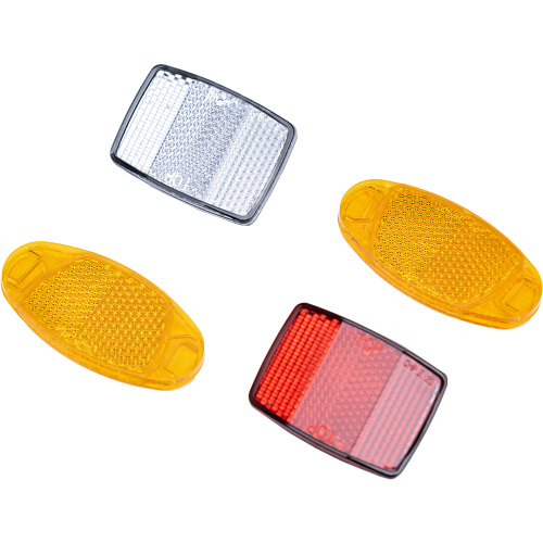 Катафоты набор, красный+белый+оранжевый 2 шт (комплект из 4 шт.)