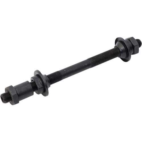 Ось заднего колеса (003) , 3/8*180, черная, конуса с пыльниками