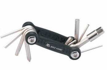 Набор шестигранников BIKEHAND YC-286B, 6-14287 универ. складной 2/2.5/3/4/5/6/8мм +/- отвертки, T25