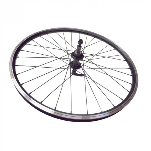 Колесо 20" заднее, двуст. алюм. обод, 28сп, втулка алюм. 130мм, эксц, V-Br, трещ.