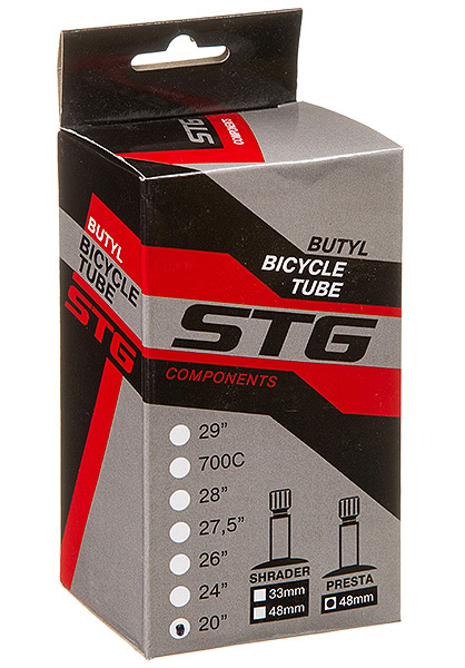 Камера 20х1,75/1,95 AV 48мм велосипедная STG, бутил, (упак.: коробка)