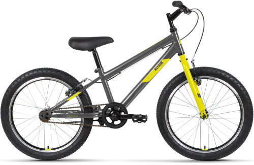 Велосипед ALTAIR MTB HT 20 1.0 (20" 1 ск. рост. 10.5") 2022, темно-серый/желтый, IBK22AL20077