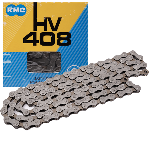 Цепь, KMC, HV408, 1/2"x3/32", 6 ск., 116 зв., с замком CL573R, серо-коричневая