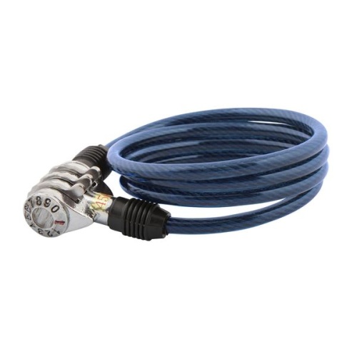 Замок кодовый, тросовый, 6х1000мм, синий, Х82789