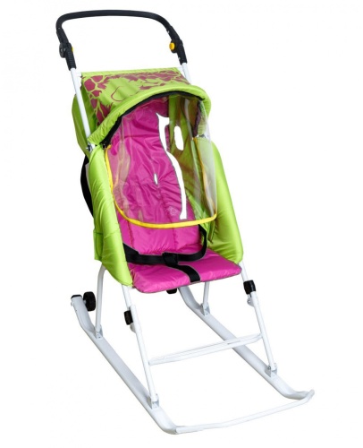 Санки-коляска Тяни-Толкай Лайт Белки (фуксия)