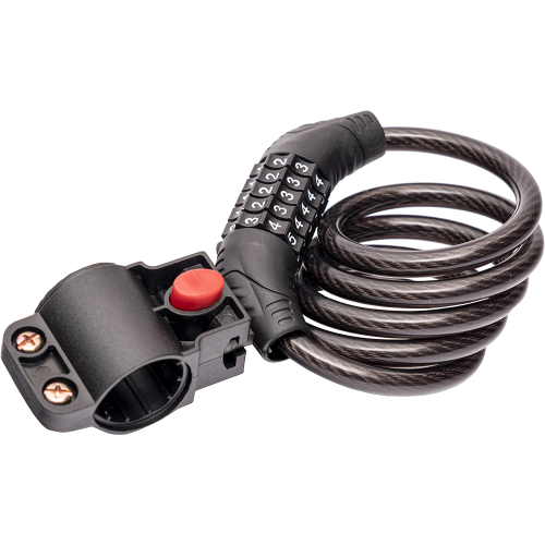 Замок тросовый кодовый 8x1000мм SAIGUAN ZX2225, 5-ти разр., RLKZX2225001