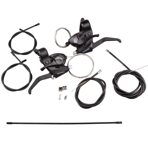 Переключатели-моноблоки Shimano Tourney EF41, ESTEF41P7AL, 2-5262, 3х7ск. +тросы+рубашки, инд. уп.