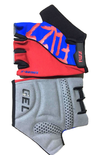 Перчатки 08-202296 лайкра X-SERIES красно-синие, р-р XXL, с петельками, GEL, на липучке FUZZ