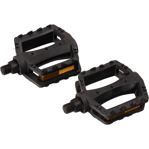 Педаль 16" (003) , цветная - ЧЁРНАЯ, пластиковая с шариковым подшипником, резьба 1/2