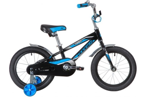 Велосипед NOVATRACK 14" DODGER алюм.,черный, тормоз нож, короткие крылья, полная защита цепи