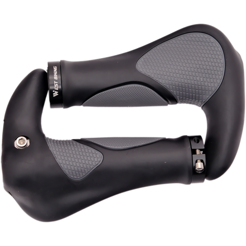 Грипсы велосипедные анатомические с фиксатором,140мм, внутренний диаметр - 22,2 мм. West Biking арт. 0804057