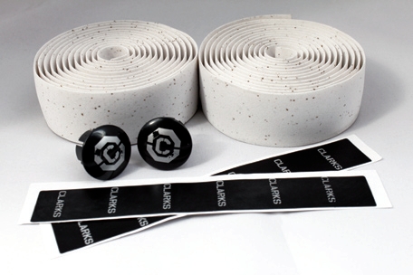 Лента на руль 3-122 CHBT корковая+крепеж+заглушки на руль белая CLARKS