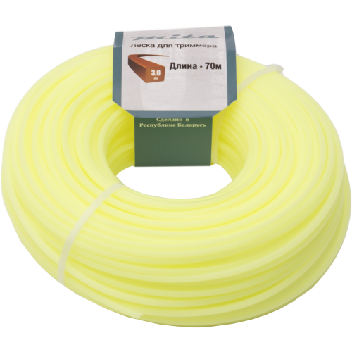 Леска для триммера MITA сечение квадрат диаметр 3,0 мм, моток 70 м, ЛТК 030070 MITA