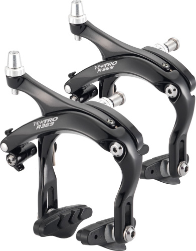 Тормоза 6-190369 ROAD R369  перед.+зад. с колодками 55мм, рычаги 55-73мм, алюминий, вес192гр, регулируемые. черные TEKTRO