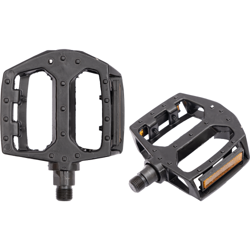 Педали 00-170340 алюм. литые широкие, с отражат. 90х90х23мм черные