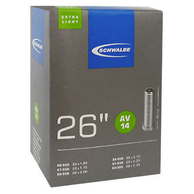 Камера. 26 авто 05-10424340 AV14 EXTRA LIGHT 26х1,50-2,35 (40/60-559) IB AGV 40mm. SCHWALBE