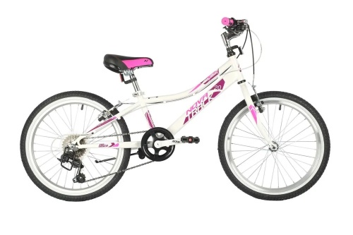 Велосипед NOVATRACK 20" ALICE белый,  стальная рама, 6 скор., Shimano TY21/Microshift TS38, V- brake
