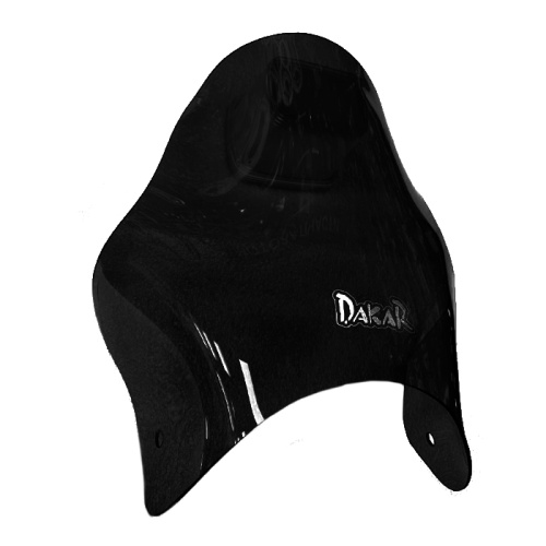 Щиток ветровой "Dakar" (ЧЕРНЫЙ) оргстекло, круг.фара (креп. на фару)