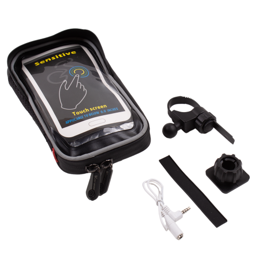 Водонепроницаемый велодержатель для телефона West Biking, крепление на руль, нейлон, сенсорная передняя панель