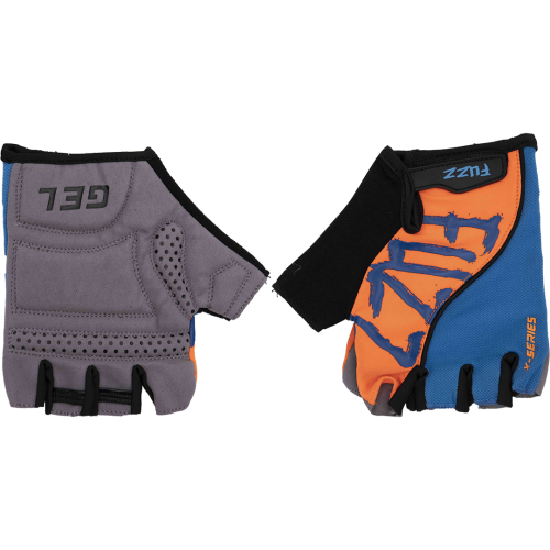 Перчатки 08-202286 лайкра X-SERIES голубой-оранжевый, р-р XXL, с петельками, GEL, на липучке FUZZ