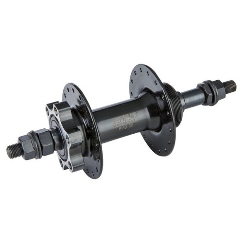 Втулка задняя STG A25, сталь, 32 отв. под трещотку, с гайкой, под диск, черная, Х82550