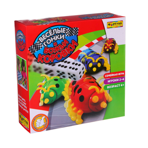 Настольная семейная игра Веселые гонки и Божьи коровки