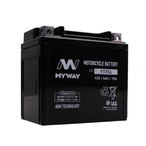 AKБ MYWAY BIKE YTX5L (113х70х106)