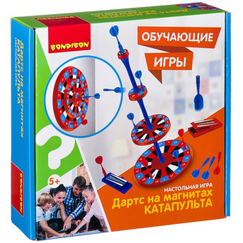 Обучающие игры Bondibon Настольная игра Дартс на магнитах КАТАПУЛЬТА