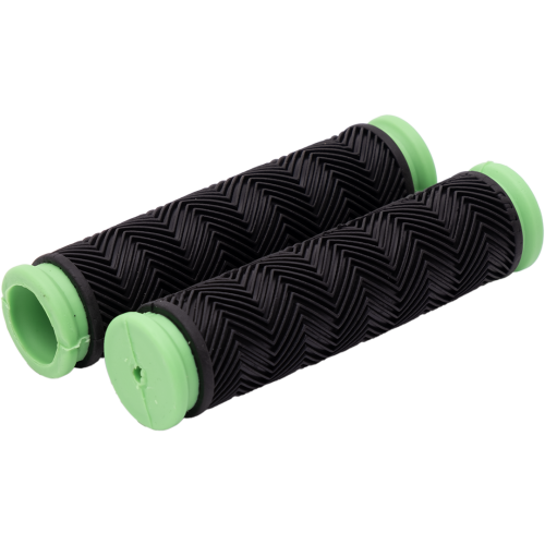 Грипсы (ручки) резиновые чёрные с зеленой окантовкой (модель: 107Е)
