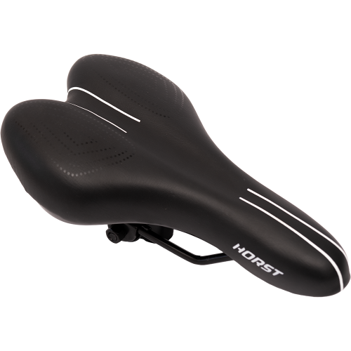 Седло 09-200803 универсальное, с замком  275х155мм 469гр черное с рисунком HORST